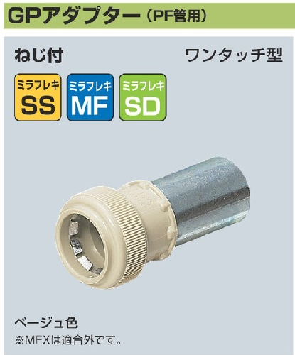 FPGP-**Y　GPアダプター　(PF管用)　販売単位　10個