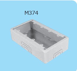 メタルモール　C型　M374　4個用スイッチボックス　深型