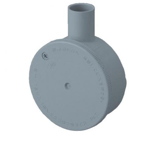 R161GHW　露出用丸形ボックス　1方出　(グレー)　16