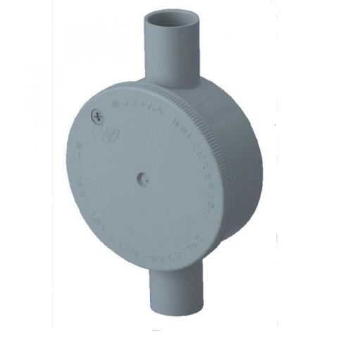 R162GHW　露出用丸形ボックス　1方出　(グレー)　16