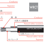 WRCT　ホルダ用天然ゴム絶縁天然ゴムシースケーブル