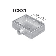 (TCS31Z**)　ねじなし　露出スイッチボックス　3個用1方出　鋳鉄製　厚鋼