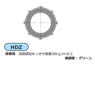 (IBZ**)　絶縁ブッシング　ねじ付　　(厚鋼)