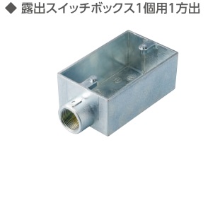 (M-KB1-**)　ねじつき　角型　露出ボックス　1方出　　(薄鋼)